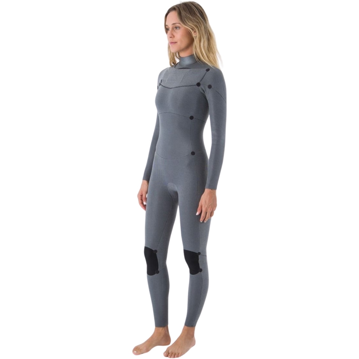 2026 Hurley Dames Advant 4/3mm Borst Ritssluiting Wetsuit WFS0013403 - Black